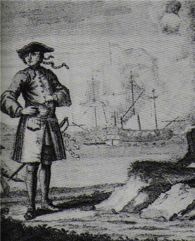 Picture Of Famous Pirate Edward England And Ship Fancy